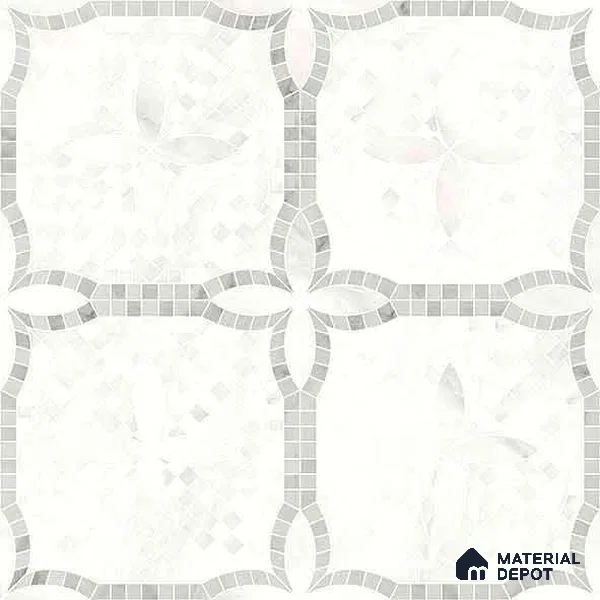 Moroccan Carving Wall & Floor Tile TL 11676 Frosted Arabesque 1 ft x 1 ft Ceramic Carving Matte Finish Tile - 10 mm | Suitable For Bathroom, Dining Area, Kitchen