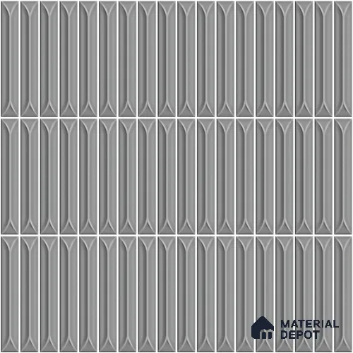 Faux Kitkat Subway Wall Tile TL 11308 Graphite Arrow 1 ft x 1 ft Ceramic Glossy Finish Tile - 10 mm | Suitable For Bathroom, Dining Area, Kitchen Backsplash