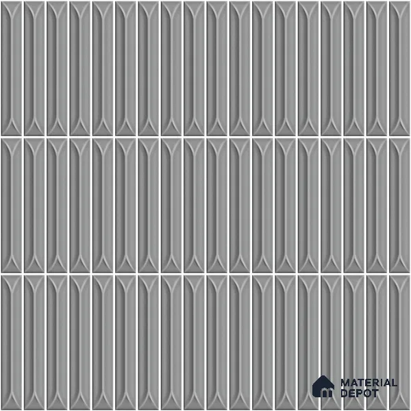 Faux Kitkat Subway Wall Tile TL 11308 Graphite Arrow 1 ft x 1 ft Ceramic Glossy Finish Tile - 10 mm | Suitable For Bathroom, Balcony & Kitchen Backsplash