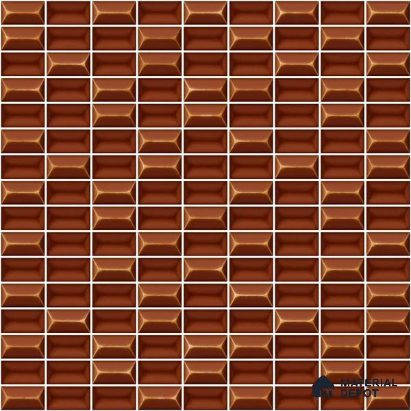 Faux Subway Wall Tile TL 11325 Bronze Prism 1 ft x 1 ft Ceramic Glossy Finish Tile - 10 mm | Suitable For Bathroom, Dining Area, Kitchen Backsplash
