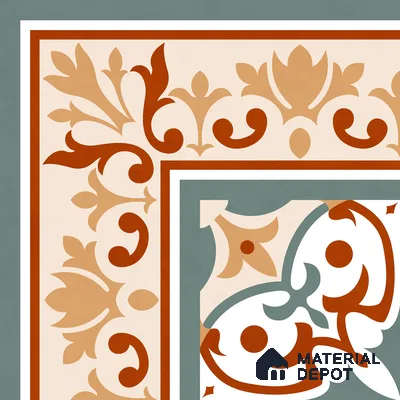Moroccan Wall & Floor Carpet Corner Tile TL 11169 Terracotta Fleur 1 ft x 1 ft Ceramic Matte Finish Tile - 10 mm | Suitable For Kitchen, Bathroom, Balcony