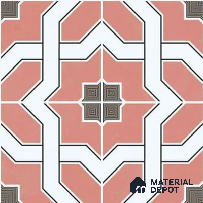 Moroccan Wall & Floor Tile TL 11119 Coral Mosaic 1 ft x 1 ft Ceramic Matte Finish Tile - 10 mm | Suitable For Kitchen, Bathroom, Balcony