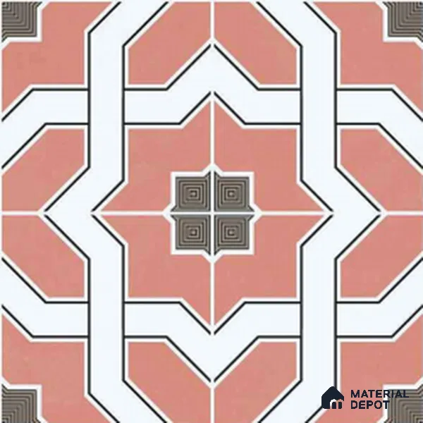 Moroccan Wall & Floor Tile TL 11119 Coral Mosaic 1 ft x 1 ft Ceramic Matte Finish Tile - 10 mm | Suitable For Kitchen, Bathroom, Balcony