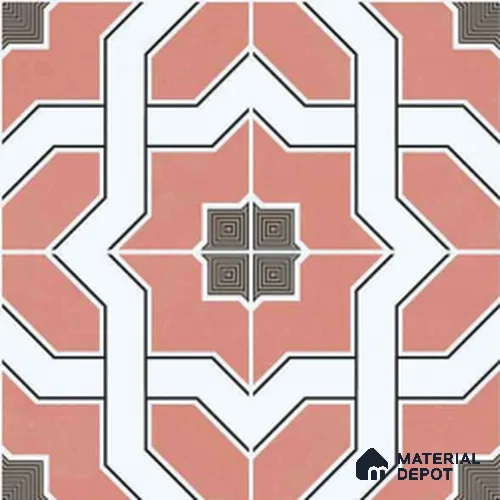 Moroccan Wall & Floor Tile TL 11119 Coral Mosaic 1 ft x 1 ft Ceramic Matte Finish Tile - 10 mm | Suitable For Kitchen, Bathroom, Balcony