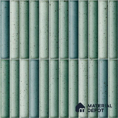 Faux Subway Wall Tile TL 11286 Seafoam Reed 1 ft x 1 ft Ceramic Glossy Finish Tile - 10 mm | Suitable For Bathroom, Dining Area, Kitchen Backsplash