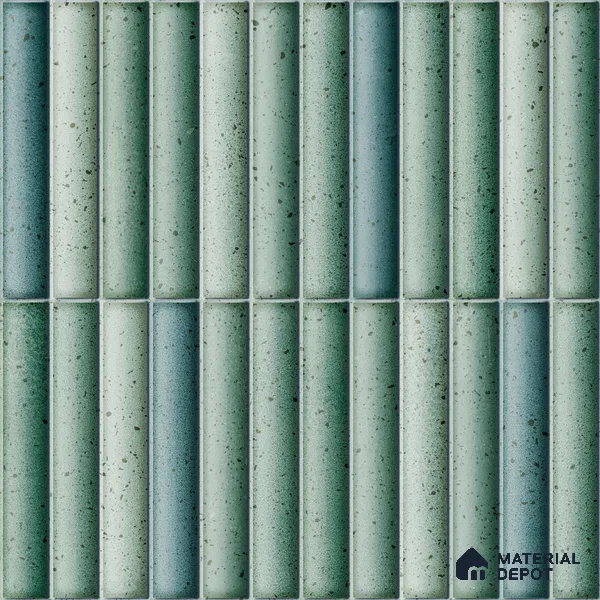Faux Subway Wall Tile TL 11286 Seafoam Reed 1 ft x 1 ft Ceramic Glossy Finish Tile - 10 mm | Suitable For Bathroom, Dining Area, Kitchen Backsplash