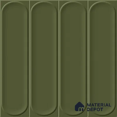 Faux Subway Wall Tile TL 11335 Olive Pillar 1 ft x 1 ft Ceramic Glossy Finish Tile - 10 mm | Suitable For Bathroom, Balcony & Kitchen Backsplash