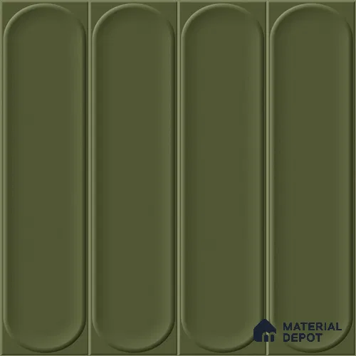 Faux Subway Wall Tile TL 11335 Olive Pillar 1 ft x 1 ft Ceramic Glossy Finish Tile - 10 mm | Suitable For Bathroom, Dining Area, Kitchen Backsplash
