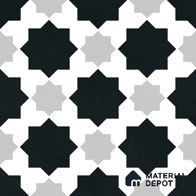 Moroccan Monochrome Wall & Floor Tile TL 11136 Stellar Mosaic 1 ft x 1 ft Ceramic Matte Finish Tile - 10 mm | Suitable For Kitchen, Bathroom, Balcony