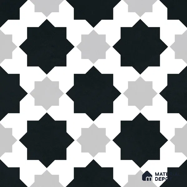 Moroccan Monochrome Wall & Floor Tile TL 11136 Stellar Mosaic 1 ft x 1 ft Ceramic Matte Finish Tile - 10 mm | Suitable For Kitchen, Bathroom, Balcony