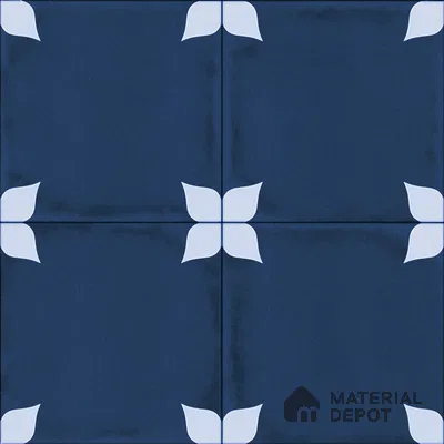 Moroccan Wall & Floor Athangudi Highlighter Tile TL 11182 Indigo Petal 1 ft x 1 ft Ceramic Matte Finish Tile - 10 mm | Suitable For Kitchen, Bathroom, Balcony