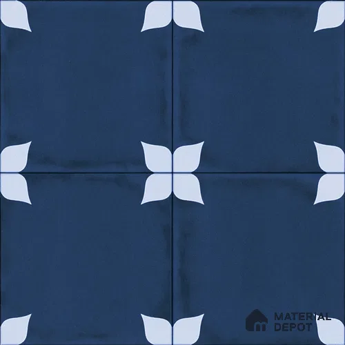 Moroccan Wall & Floor Athangudi Highlighter Tile TL 11182 Indigo Petal 1 ft x 1 ft Ceramic Matte Finish Tile - 10 mm | Suitable For Kitchen, Bathroom, Balcony