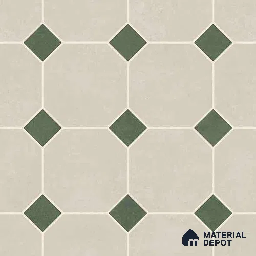 Moroccan Wall & Floor Tile TL 11661 B Verdant Octet 1 ft x 1 ft Ceramic Matte Finish Tile - 10 mm | Suitable For Kitchen, Bathroom, Balcony
