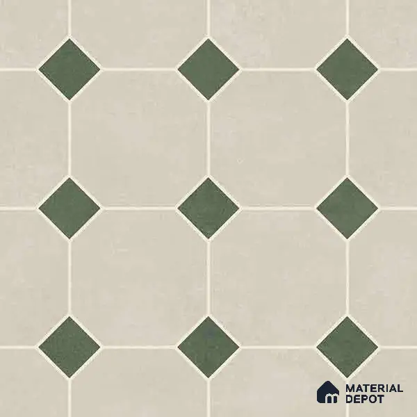 Moroccan Wall & Floor Tile TL 11661 B Verdant Octet 1 ft x 1 ft Ceramic Matte Finish Tile - 10 mm | Suitable For Bathroom, Balcony & Kitchen Backsplash