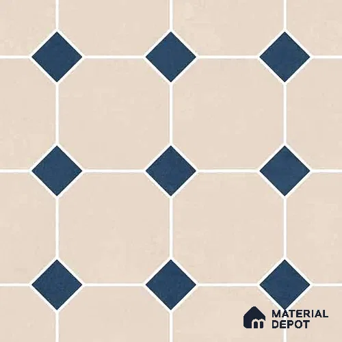 Moroccan Wall & Floor Tile TL 11661 C Navy Lattice 1 ft x 1 ft Ceramic Matte Finish Tile - 10 mm | Suitable For Kitchen, Bathroom, Balcony