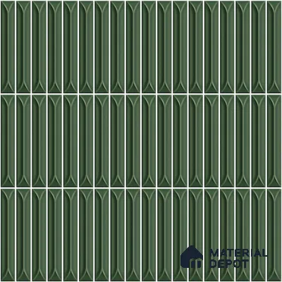 Faux Kitkat Subway Wall Tile TL 11311 Verdant Arrow 1 ft x 1 ft Ceramic Glossy Finish Tile - 10 mm | Suitable For Bathroom, Balcony & Kitchen Backsplash (Sample)