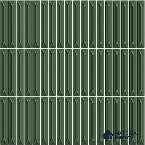 Faux Kitkat Subway Wall Tile TL 11311 Verdant Arrow 1 ft x 1 ft Ceramic Glossy Finish Tile - 10 mm | Suitable For Bathroom, Dining Area, Kitchen Backsplash