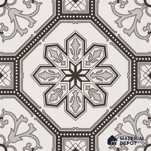 Moroccan Wall & Floor Tile TL 11186 Ornate Star 1 ft x 1 ft Ceramic Matte Finish Tile - 10 mm | Suitable For Kitchen, Bathroom, Balcony