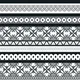 Moroccan Monochrome Wall & Floor Carpet Border Tile TL 11147 Noir Lace Border 1 ft x 1 ft Ceramic Matte Finish Tile - 10 mm | Suitable For Living Room, Kitchen, Dining Area | Image 01
