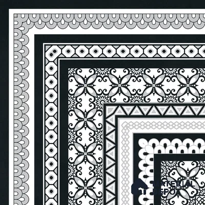 Moroccan Wall & Floor Carpet Corner Tile TL 11148 Monochrome Arabesque 1 ft x 1 ft Ceramic Matte Finish Tile - 10 mm | Suitable For Living Room, Kitchen, Dining Area