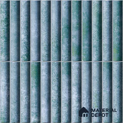 Faux Subway Wall Tile TL 11289 Verdigris Ridge 1 ft x 1 ft Ceramic Glossy Finish Tile - 10 mm | Suitable For Bathroom, Dining Area, Kitchen Backsplash