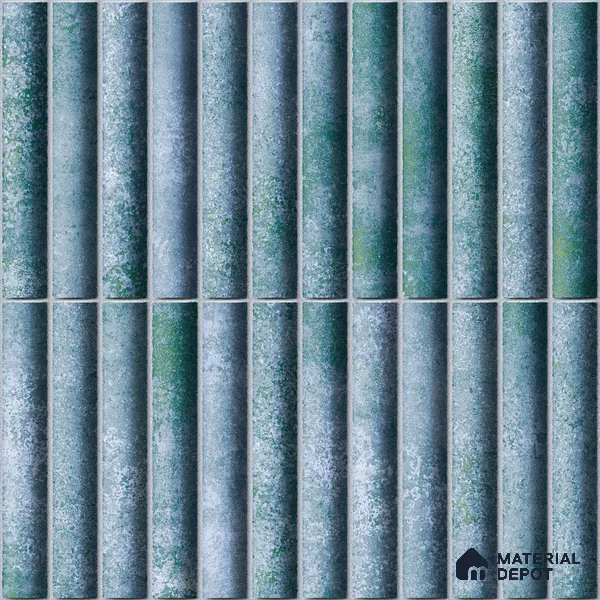 Faux Subway Wall Tile TL 11289 Verdigris Ridge 1 ft x 1 ft Ceramic Glossy Finish Tile - 10 mm | Suitable For Bathroom, Dining Area, Kitchen Backsplash
