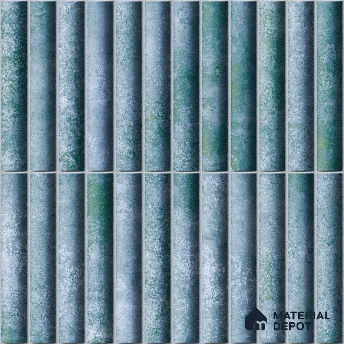 Faux Subway Wall Tile TL 11289 Verdigris Ridge 1 ft x 1 ft Ceramic Glossy Finish Tile - 10 mm | Suitable For Bathroom, Dining Area, Kitchen Backsplash