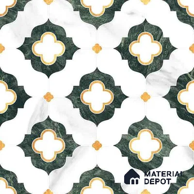 Moroccan Carving Wall & Floor Tile TL 11664 Verdant Trellis 1 ft x 1 ft Ceramic Carving Matte Finish Tile - 10 mm | Suitable For Bathroom, Dining Area, Kitchen