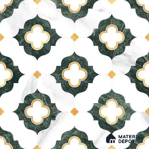 Moroccan Carving Wall & Floor Tile TL 11664 Verdant Trellis 1 ft x 1 ft Ceramic Carving Matte Finish Tile - 10 mm | Suitable For Bathroom, Dining Area, Kitchen