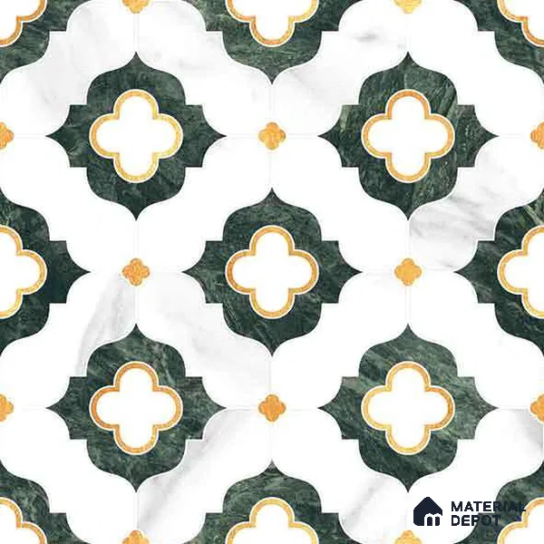 Moroccan Carving Wall & Floor Tile TL 11664 Verdant Trellis 1 ft x 1 ft Ceramic Carving Matte Finish Tile - 10 mm | Suitable For Bathroom, Dining Area, Kitchen