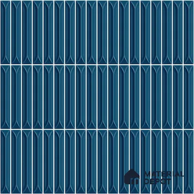 Faux Kitkat Subway Wall Tile TL 11305 Azure Arrow 1 ft x 1 ft Ceramic Glossy Finish Tile - 10 mm | Suitable For Bathroom, Dining Area, Kitchen Backsplash