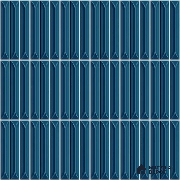 Faux Kitkat Subway Wall Tile TL 11305 Azure Arrow 1 ft x 1 ft Ceramic Glossy Finish Tile - 10 mm | Suitable For Bathroom, Dining Area, Kitchen Backsplash