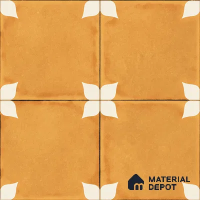 Moroccan Wall & Floor Athangudi Highlighter Tile TL 11181 Saffron Petal 1 ft x 1 ft Ceramic Matte Finish Tile - 10 mm | Suitable For Kitchen, Bathroom, Balcony