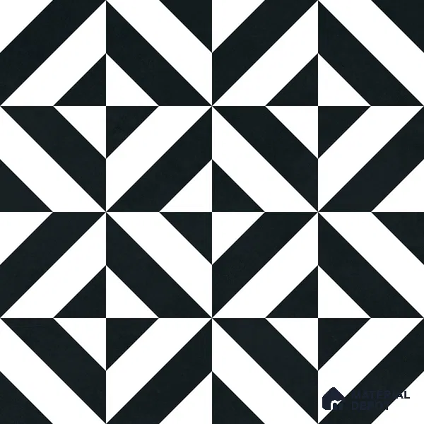 Moroccan Wall & Floor Tile TL 11142 Monochrome Prism 1 ft x 1 ft Ceramic Matte Finish Tile - 10 mm | Suitable For Kitchen, Bathroom, Balcony