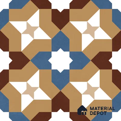 Moroccan Wall & Floor Tile TL 11185 Mosaic Terra 1 ft x 1 ft Ceramic Matte Finish Tile - 10 mm | Suitable For Kitchen, Bathroom, Balcony