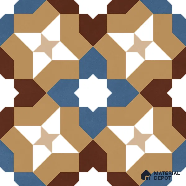 Moroccan Wall & Floor Tile TL 11185 Mosaic Terra 1 ft x 1 ft Ceramic Matte Finish Tile - 10 mm | Suitable For Kitchen, Bathroom, Balcony