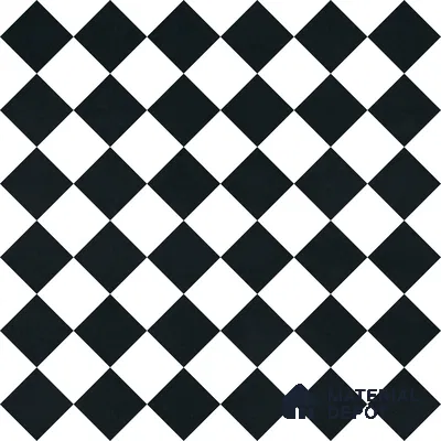 Moroccan Monochrome Wall & Floor Carpet Center Tile TL 11158 Noir Chess 1 ft x 1 ft Ceramic Matte Finish Tile - 10 mm | Suitable For Living Room, Kitchen, Bathroom