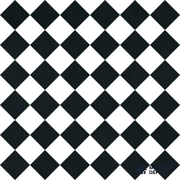 Moroccan Monochrome Wall & Floor Carpet Center Tile TL 11158 Noir Chess 1 ft x 1 ft Ceramic Matte Finish Tile - 10 mm | Suitable For Living Room, Kitchen, Bathroom