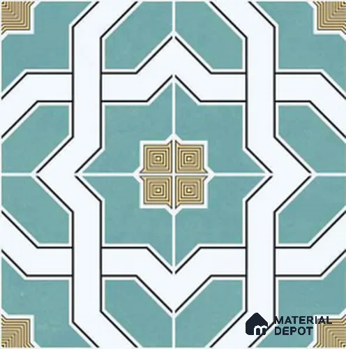 Moroccan Wall & Floor Tile TL 11118 Azure Mosaic 1 ft x 1 ft Ceramic Matte Finish Tile - 10 mm | Suitable For Kitchen, Bathroom, Balcony