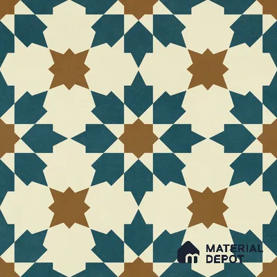 Moroccan Wall & Floor Tile TL 11102 Sahara Star 1 ft x 1 ft Ceramic Matte Finish Tile - 10 mm | Suitable For Kitchen, Bathroom, Balcony