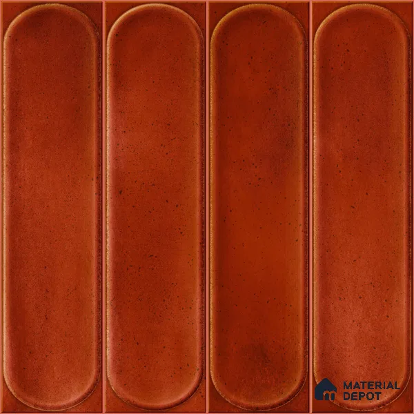 Faux Subway Wall Tile TL 11337 Terracotta Arch 1 ft x 1 ft Ceramic Glossy Finish Tile - 10 mm | Suitable For Bathroom, Dining Area, Kitchen Backsplash
