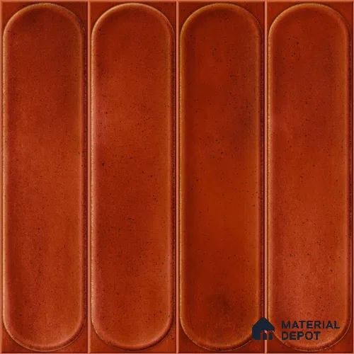 Faux Subway Wall Tile TL 11337 Terracotta Arch 1 ft x 1 ft Ceramic Glossy Finish Tile - 10 mm | Suitable For Bathroom, Dining Area, Kitchen Backsplash