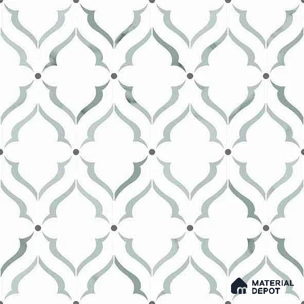 Moroccan Carving Wall & Floor Tile TL 11675 Mist Arabesque 1 ft x 1 ft Ceramic Carving Matte Finish Tile - 10 mm | Suitable For Bathroom, Dining Area, Kitchen