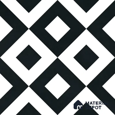 Moroccan Monochrome Wall & Floor Tile TL 11139 Noir Matrix 1 ft x 1 ft Ceramic Matte Finish Tile - 10 mm | Suitable For Kitchen, Bathroom, Balcony