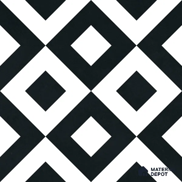 Moroccan Monochrome Wall & Floor Tile TL 11139 Noir Matrix 1 ft x 1 ft Ceramic Matte Finish Tile - 10 mm | Suitable For Kitchen, Bathroom, Balcony