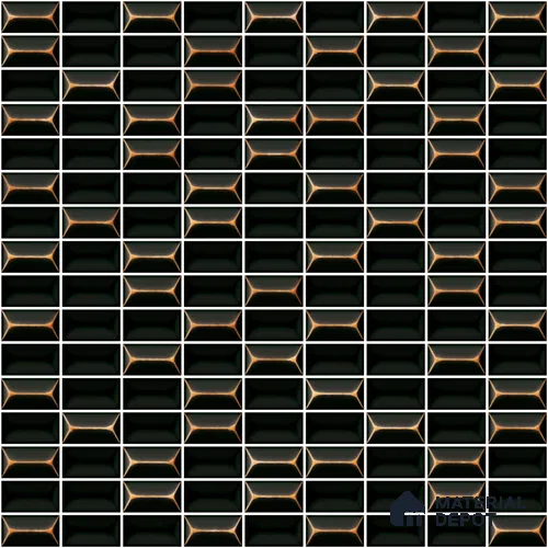 Faux Subway Wall Tile TL 11323 Ember Noir 1 ft x 1 ft Ceramic Glossy Finish Tile - 10 mm | Suitable For Bathroom, Kitchen Backsplash
