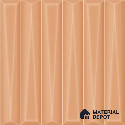 Faux Subway Wall Tile TL 11344 Apricot Prism 1 ft x 1 ft Ceramic Glossy Finish Tile - 10 mm | Suitable For Bathroom, Dining Area, Kitchen Backsplash