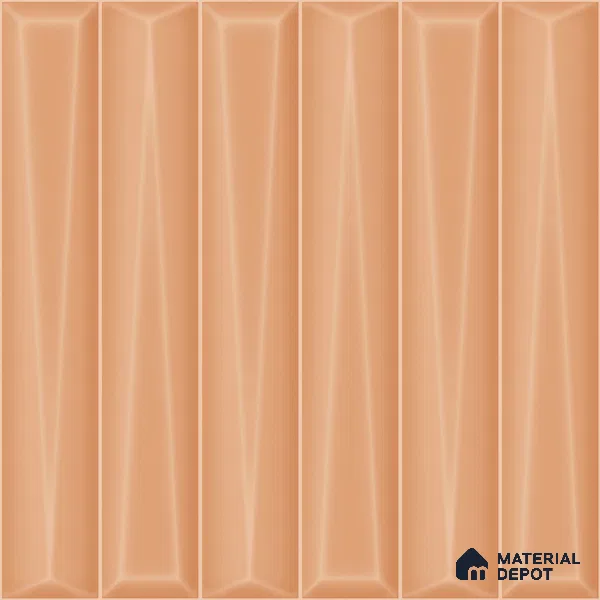 Faux Subway Wall Tile TL 11344 Apricot Prism 1 ft x 1 ft Ceramic Glossy Finish Tile - 10 mm | Suitable For Bathroom, Dining Area, Kitchen Backsplash