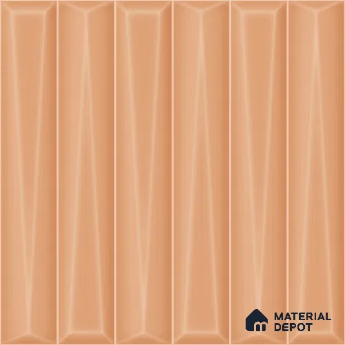 Faux Subway Wall Tile TL 11344 Apricot Prism 1 ft x 1 ft Ceramic Glossy Finish Tile - 10 mm | Suitable For Bathroom, Dining Area, Kitchen Backsplash