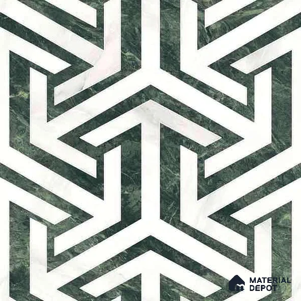 Moroccan Carving Wall & Floor Tile TL 11678 Verdant Maze 1 ft x 1 ft Ceramic Carving Matte Finish Tile - 10 mm | Suitable For Bathroom, Dining Area, Kitchen